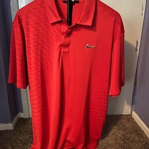 Tiger Woods Nike Men's Red Polo Golf Shirt